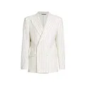 Pinstriped Wool & Silk-Blend Double-Breasted Suit Jacket