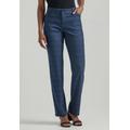 Plus Size Women's Wrinkle Free Straight Leg Pant Jean by Lee in Navy Insignia Plaid (Size 20 W)