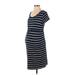 Angel Maternity Casual Dress: Blue Stripes Dresses - Women's Size Small