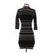 BCBGeneration Casual Dress - Sweater Dress: Black Stripes Dresses - Women's Size X-Small