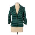 Laundry by Shelli Segal Blazer Jacket: Teal Stripes Jackets & Outerwear - Women's Size 10