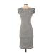 Velvet Torch Casual Dress - Sheath: Gray Stripes Dresses - Women's Size Small