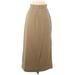 One Step Up Casual Skirt: Tan Chevron/Herringbone Bottoms - Women's Size Small
