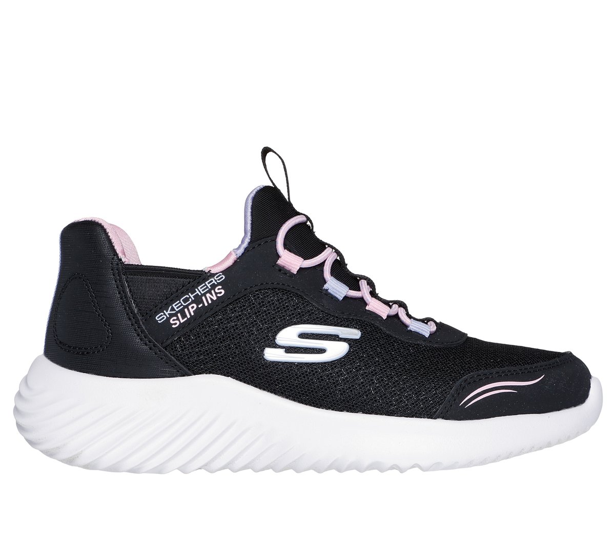 Skechers Girl's Slip-ins: Bounder - Simple Cute Sneaker | Size 12.0 | Black | Synthetic/Textile | Machine Washable