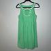 Lilly Pulitzer Dresses | Lilly Pulitzer Grace Mini Dress Green Beaded Neck Cotton Linen Sleeveless Sz M | Color: Green | Size: M