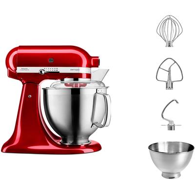 KITCHENAID Küchenmaschine "Artisan 5KSM185PSECA", rot (candy apple), B:24cm H:36cm T:37cm, Küchenmaschinen