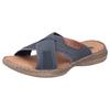 Pantolette RIEKER, Herren, Gr. 40, blau (dunkelblau), Lederimitat, Textil, klassisch, Schuhe, Sommerschuh, Schlappen, Poolslides mit weicher Innensohle