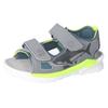 Sandale RICOSTA "DIVE WMS: Mittel", Kinder, Gr. 28, grau (grau, gelb), Lederimitat, kontrastfarbene Details, animal-print, sportlich, Schuhe, Sommerschuh, Klettschuh, Sandalette, mit weicher Lederinnensohle
