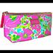 Lilly Pulitzer Bags | Lilly Pulitzer For Estee Lauder Pink Flowers Makeup Zippered Bag | Color: Green/Pink | Size: Os