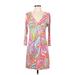 Lilly Pulitzer Casual Dress - Wrap: Pink Paisley Dresses - Women's Size Small