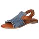 Sandale MUSTANG SHOES Gr. 37, blau (jeansblau, braun) Damen Schuhe Sommerschuh, Sandalette, Klettschuh, mit Klettverschluss