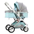 Baby Pram Pushchair High View Baby Carriage Two-Way Pram Trolley Baby Stroller for Infant and Toddler, Lightweight Baby Pram Stroller for Newborn Ideal for 0-36 Months (Color : Blue A)