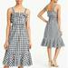 J. Crew Dresses | J. Crew Black & White Gingham Plaid Check Ruffle Midi Dress Size 6 | Color: Black/White | Size: 6