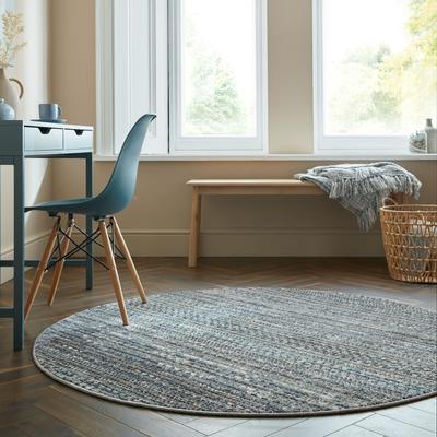 Teppich FLAIR RUGS "Camino Abstraktes", blau, H:8mm Ø:160cm, Kunstfaser, Teppiche, Abstraktes Teppich Image
