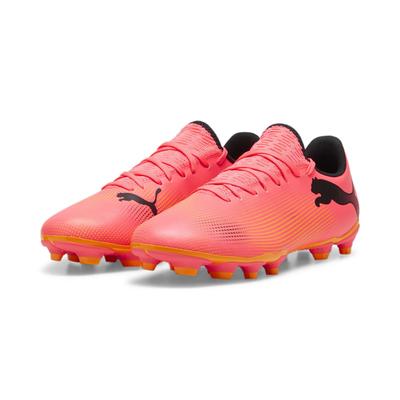 Fußballschuh PUMA "FUTURE 7 PLAY FG/AG Fußballschuhe Herren" Gr. 44, bunt (sunset glow black sun stream pink orange) Schuhe