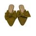 Madewell Shoes | Madewell The Remi Velvet Bow Mules In Spiced Olive Womens Size 6 M | Color: Green | Size: 6