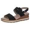 Keilsandalette CAPRICE, Damen, Gr. 39, blau (dunkelblau), Nubukleder, casual, Schuhe, Sommerschuh, Riemchensandale in bequemer Weite