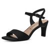 Sandalette TAMARIS, Damen, Gr. 39, schwarz, Textil, Veloursleder, elegant, Schuhe, Trichterabsatz, Abendschuh mit verstellbarem Fesselriemchen