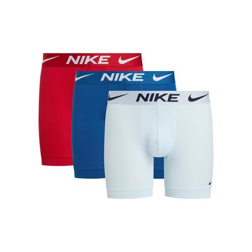 Boxer NIKE UNDERWEAR Gr. M (48), blau (glacier blue/ court gym red) Herren Unterhosen mit kontrastfarbenem Markenlabel