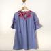 Madewell Dresses | Madewell Blue Embroidered Breeze Dress Small | Color: Blue/Red | Size: S