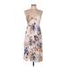 One Clothing Casual Dress - Midi: Ivory Print Dresses - Women's Size Medium