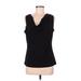 Calvin Klein Sleeveless Blouse: Black Tops - Women's Size Medium