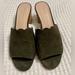 Kate Spade Shoes | Nwot Kate Spade Green Suede Warren Mules With Block Cork Heels Sz 8.5 | Color: Green | Size: 8.5