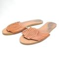 Madewell Shoes | Madewell Willa Women's Size 6.5 Brown Woven Leather Flat Slide Sandals | Color: Brown | Size: 6.5