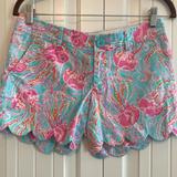 Lilly Pulitzer Shorts | Lilly Pullitzer Womens Shorts The Buttercup Jamin Jellyfish Size 0 Beach | Color: Blue/Pink | Size: 0