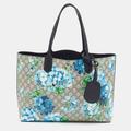 Gucci Bags | Gucci Navy Blue/Beige Gg Supreme Canvas Medium Blooms Reversible Tote | Color: Blue | Size: Os