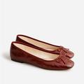 J. Crew Shoes | J Crew Quinn Square-Toe Ballet Flats In Croc-Embossed Leather Bx875 | Color: Brown | Size: 8.5