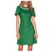 Kate Spade Dresses | Kate Spade Mindy Dress Sz 4 Green Embellished Neckline Linen Sheath Mini | Color: Green/Silver | Size: 4