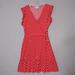 Michael Kors Dresses | Michael Kors Polka Dot Faux Wrap Logo Flutter Sleeve Dress | Color: Red | Size: 4