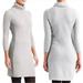 Athleta Dresses | Athleta Spotlight Merino Wool Cowl Neck Knit Sweater Dress Women’s Large Grey | Color: Gray/White | Size: L