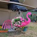 Metal Flamingo Planters, Hanging Planter Colorful Animal Bird Hanging Pot for Indoor Outdoor Garden Yard Decor