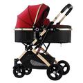 KITCISSL Baby Carriage Stroller for Infant and Toddler, Lightweight Baby Pram Stroller for Newborn, Baby Pram Pushchair High Landscape Two-way Baby Trolley Ideal for 0-36 Months (Color : Red)