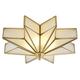 Vintage Frosted Glass Ceiling Light，3 Colour Temperatures Star Shape Traditional Brass Recessed Near Ceiling Lights for Living Room, 19.5"，Modern Art Deco Style LED Ceiling Lights