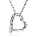 Hot Diamonds Memories Silver and Diamond Pendant with Sterling Silver Box Chain of Length 40-45 cm