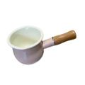 MagiDeal 500ml Enamel Milk Pan, Small Saucepan, Butter Warmer Nonstick Sauce Pan for Tea Melting, Butter Boiling, Pink