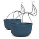 Dexceder 11.2 Inch Self Watering Hanging Planters Indoor Outdoor, Thickened Hanging Basket Flower Plant Pot (2 Pack, Deep Blue)