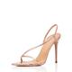 Slip-on High Heels Sandals for Women Fashion Open Toe Stiletto Sandals Simple Nude Color Summer Dressy Sandals Comfortable Daily Wear Sandals,rose gold,3 UK