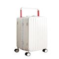 Travel Suitcase Suitcase Wide Trolley Aluminum Frame 24 Inch Suitcase for Women Strong and Durable Trolley Suitcase for Men Trolley Case (Color : White, Size : 24)
