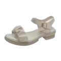 NEOFEN Womens Flat Sandals Women's Summer Sandal Womens Strap Flat Sandals (Color : White, Size : 5.5 UK)