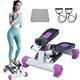 Stepper for Exercise, Mini Stepper with Display, Stepper with Resistance Bands for Home Workouts, Up and Down Twisting Stepper for Leg and Arm Full Body Trainers