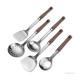 CambOs Stainless Steel Cooking Spoons Spatulas Kitchen Wood Tools & Gadgets Cooking Utensils 5 Pieces Sets
