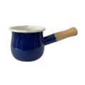 MagiDeal 500ml Enamel Milk Pan, Small Saucepan, Butter Warmer Nonstick Sauce Pan for Tea Melting, Butter Boiling, Blue