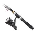 Reel Combos Carp Fishing Rod Reel Combo Full Kit 1.5m Telescopic Fishing Rod Spinning Reel Set Kit Jig Hooks Soft Lures Barrel Swivels Rod Fishing Gear Set