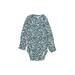 Just One You Made by Carter's Long Sleeve Onesie: Teal Floral Motif Bottoms - Size Newborn