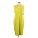 Nina Leonard Casual Dress - Midi: Green Dresses - New - Women's Size Large