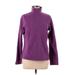 Lands' End Fleece Jacket: Mid-Length Purple Solid Jackets & Outerwear - Women's Size Medium